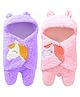 Luvlittle Wearable Hooded Blanket Pack Of 2 - Purple & Pink