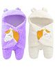 Luvlittle Wearable Hooded Blanket Pack Of 2 - Purple & White