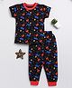 TOONYPORT Half Sleeves Star Printed Tee With Coordinating Pajama  Night Suit - Black