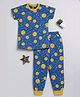 TOONYPORT Half Sleeves Moon Printed Tee With Coordinating Pajama  Night Suit - Blue