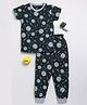 TOONYPORT Half Sleeves Moon Printed Tee With Coordinating Pajama  Night Suit - Dark Green