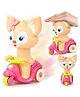 Fiddlerz Cute Cat Friction Powered Scooty Car Play Set Press and Go Scooter Toys for Kids Pack of 1 - Multicolor