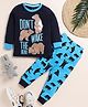 Little Marine Full Sleeves Bear Printed Night Suit - Blue