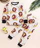 Little Marine Full Sleeves Lion Printed Night Suit - Cream