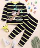 Little Marine Full Sleeves Monkey  Printed Night Suit - Blue Yellow