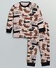 Little Marine Full Sleeves Dogs Printed Night Suit - Peach