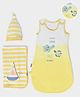 Mi Arcus 100% Cotton Bedding Gift Set  Pack of 3 (Sleepsuit, Blanket & Cap), Yellow, Suitable for 0- 6 Months