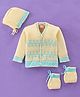 King's Classic Full Sleeves Self Designed Sweater Set - Light Green