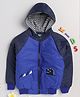 TOONYPORT Full Sleeves Dinosaur Detailed Colour Block Winter Wear Hooded Jacket - Blue
