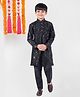 Pehanaava Full Sleeves Seamless Paisley Design Embroidered & Sequin Embellished Kurta With Pyjama - Black
