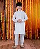 Pehanaava Full Sleeves Seamless Intricate Damask Style Woven Motif Designed Kurta With Pyjama - White