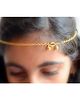 Pretty Ponytails Lucky Charm Evil Eye Cowrie Chain Headpiece Matha Patti - Gold