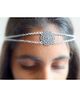 Pretty Ponytails Flower Embellished Matha Patti Ethnic Headpiece - Silver
