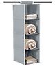 Fun Homes Kuber Industries 4 Shelf Closet Hanging Organizer - Grey