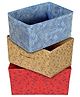 Fun Homes Rectangular Storage Box Metalic Lahriya Print Pack of 3 - Multicolour