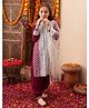 Cherry & Jerry Cherry & Jerry Full Sleeves Paisley Embroidered & Sequin Embellished Kurta With Salwar & Dupatta Set -Burgundy