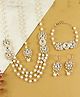 Asthetika Kundan Stone Embellished  Jewellery Set - White & Gold