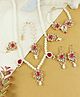 Asthetika Kundan Stone & Pearl Embellished  Jewellery Set - Red & White