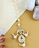 Asthetika Kundan Studded Handcrafted Maang Teeka - Golden & White