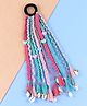 Asthetika Sea Shell Hearts Braided Hair Tie Rubber Band - Pink Blue & Green
