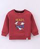 Cucumber Cotton Knit Full Sleeves Sweatshirt With Dino Print - Red
