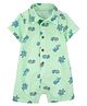 Carter's Knit Half Sleeves Rompers with Beach Theme Print - Green
