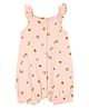 Carter's Frill Sleeves Rompers With Floral Print- Peach
