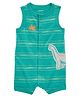Carter's Sleeveless Romper with Dino Print -  Teal