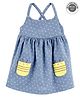 Carter's Sleeveless Frock with Bloomer Pocket Detailing & Floral Print - Blue