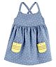 Carter's Sleeveless Frock with Bloomer Pocket Detailing & Floral Print - Blue