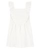 Carter's  Frill Sleeves Solid Color Frock With Jali Embroidery -Ivory