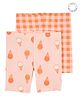 Carter's Checks & Ice Cream Printed Shorts Pack of 2 - Pink