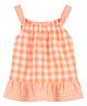 Carter's Sleeveless Checks Top - Orange