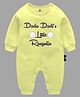 The Peppy Tend Unisex Full Sleeves Dada Dadis Little Rasgulla Text Printed Romper - Yellow
