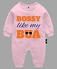 The Peppy Tend Family Theme Full Sleeves Bossy Like My Bua Text Printed Unisex Romper - Pink