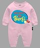 The Peppy Tend Full Sleeves Nanu Nanis Little Burfi Text Printed Romper - Pink