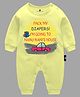 The Peppy Tend Family Theme Full Sleeves Pack My Diapers I Am Going To Nanu Nani House Text Printed Unisex Romper - Yellow