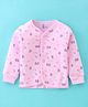 Pink Rabbit Cotton Single Jersey Knit Full Sleeves Vest Penguin Print - Pink