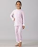 Kiddopanti Full Sleeves Seamless Abstract Printed Coordinating Tee & Joggers Night Set - Lilac & White