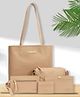Bagsy Malone Women's Vegan Leather Stylish Tote Bag Pack of 5 | Ladies Purse Handbag