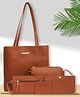 Bagsy Malone Women's Vegan Leather Stylish Tote Bag Pack of 5 | Ladies Purse Handbag