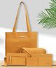 Bagsy Malone Women's Vegan Leather Stylish Tote Bag Pack of 5 | Ladies Purse Handbag