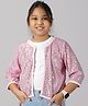 Kiddopanti Half Sleeves  Sequin Embellished  Jacket - Baby Pink