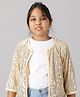 Kiddopanti Half Sleeves  Sequin Embellished  Jacket -  Cream