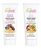 La Pink Ideal Bright Deep cleansing Combo with 100% Microplastic Free Formula for Glass Brightening Lightening Evens Skin Tone; All Skin Types - 100 ml & 100 g