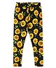 Earth Conscious Cotton Lycra   Sunflower Printed  Jeggings - Black & Yellow