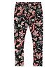 Earth Conscious  Cotton Lycra Floral Printed Leggings -Black