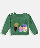Mayra Knits Full Sleeves House Detailed Woollen Hand Knitted Sweater - Green