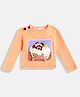 MayRa Knits Full Sleeves Animal Designed Woollen Hand Knitted Sweater - Orange