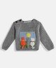 MayRa Knits Full Sleeves Animal Designed Woollen Hand Knitted Sweater - Grey